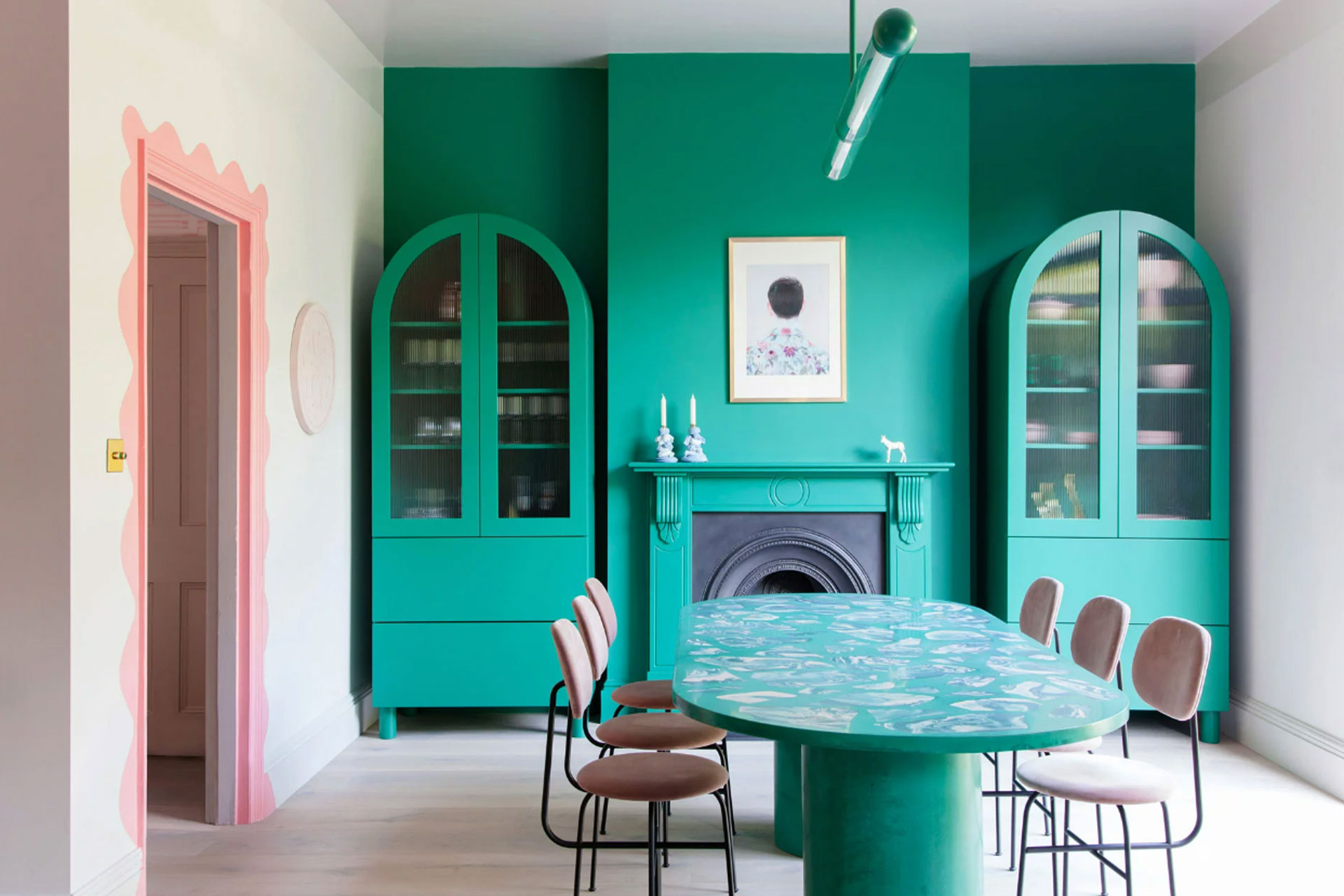 Pink and Green Interiors by 2LG Studio