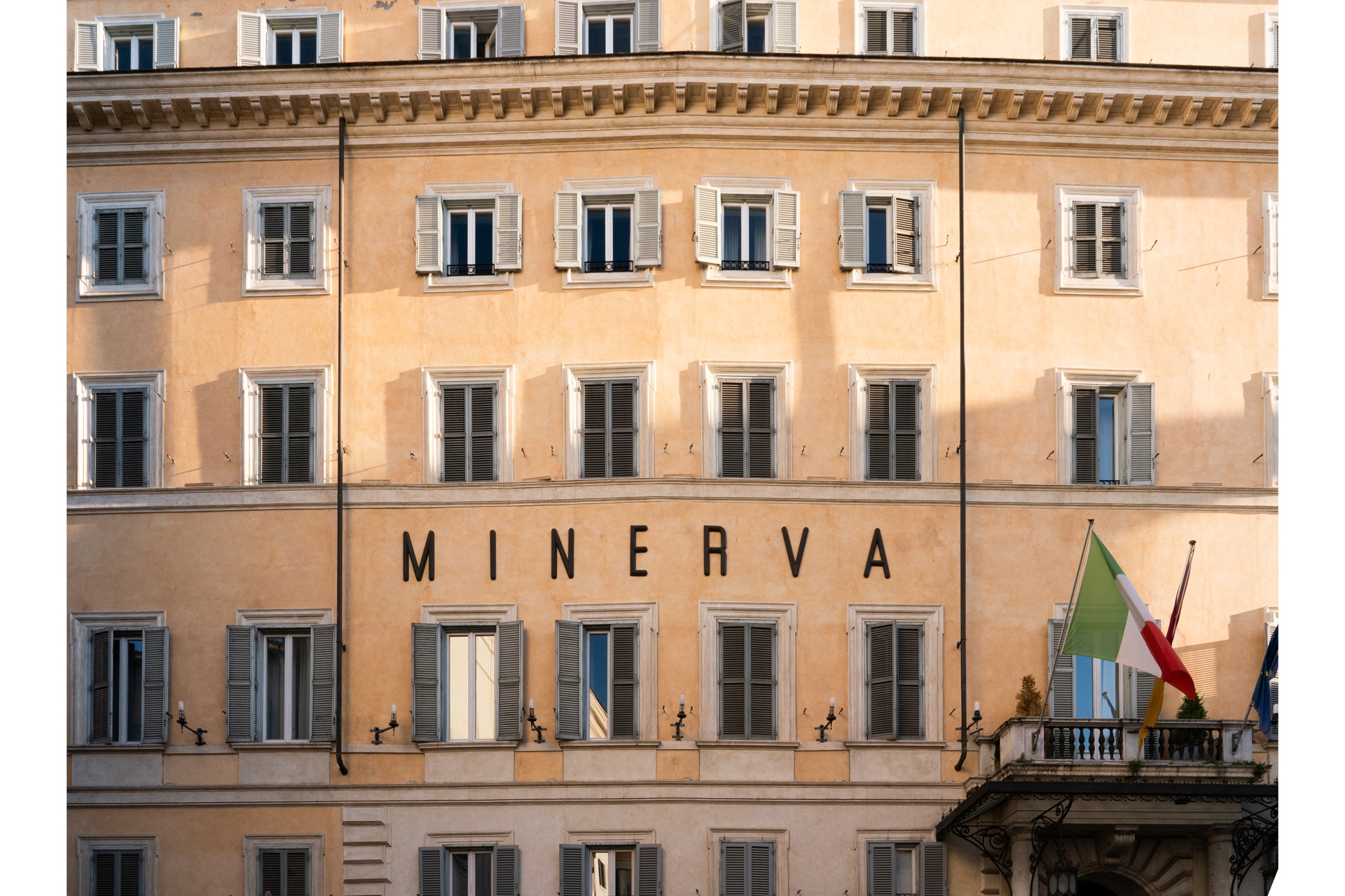The facade of the Minerva today