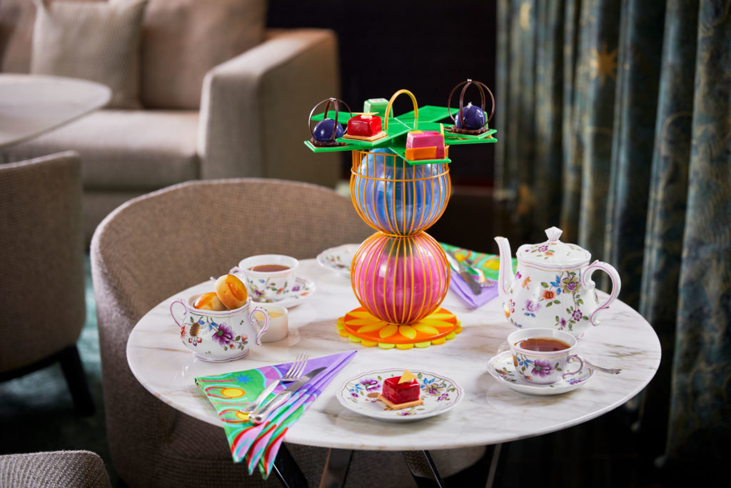 Yinka Ilori afternoon tea at Bulgari Hotel London