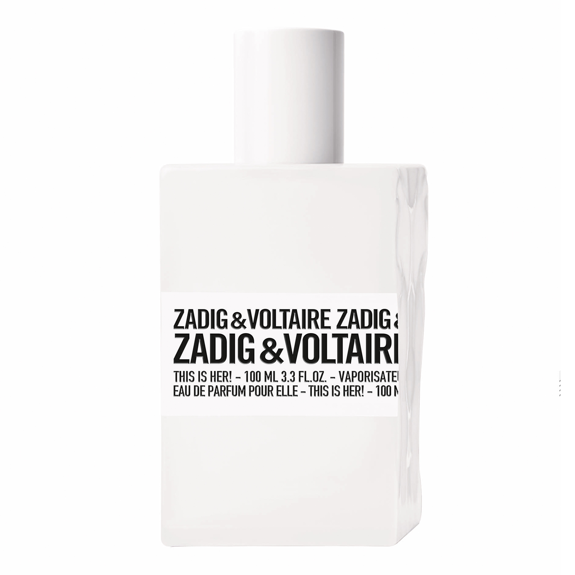 opaque bottle with black graphics across body of the bottle