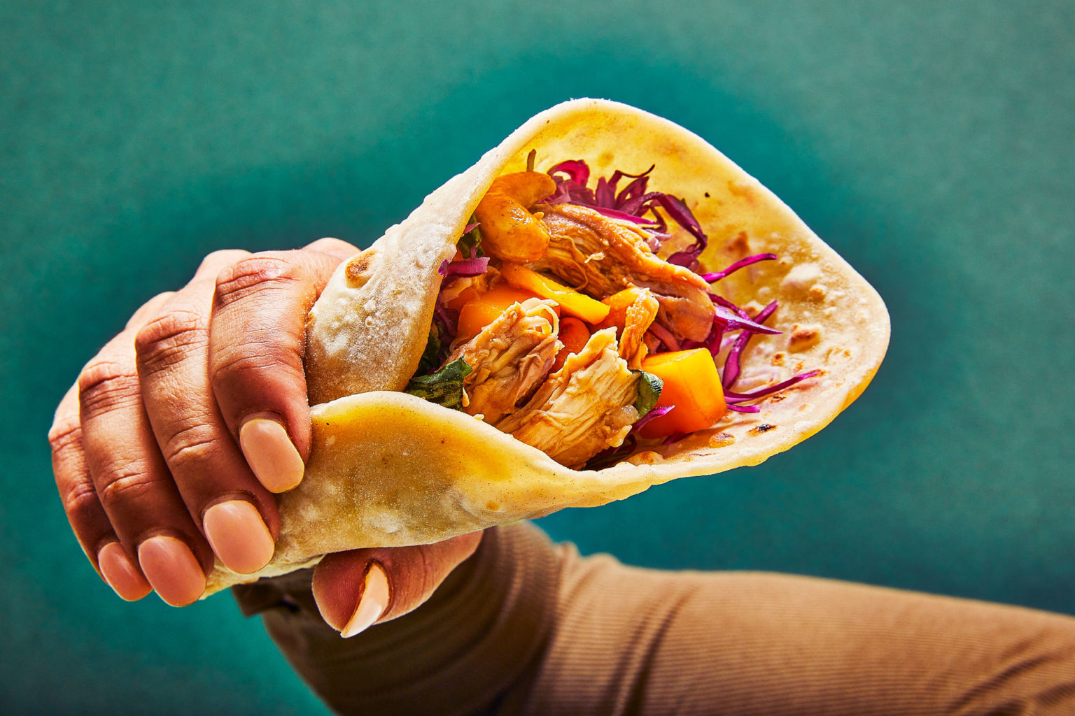 Mango and Thai Basil Pulled Chicken Flatbreads Food & Drink