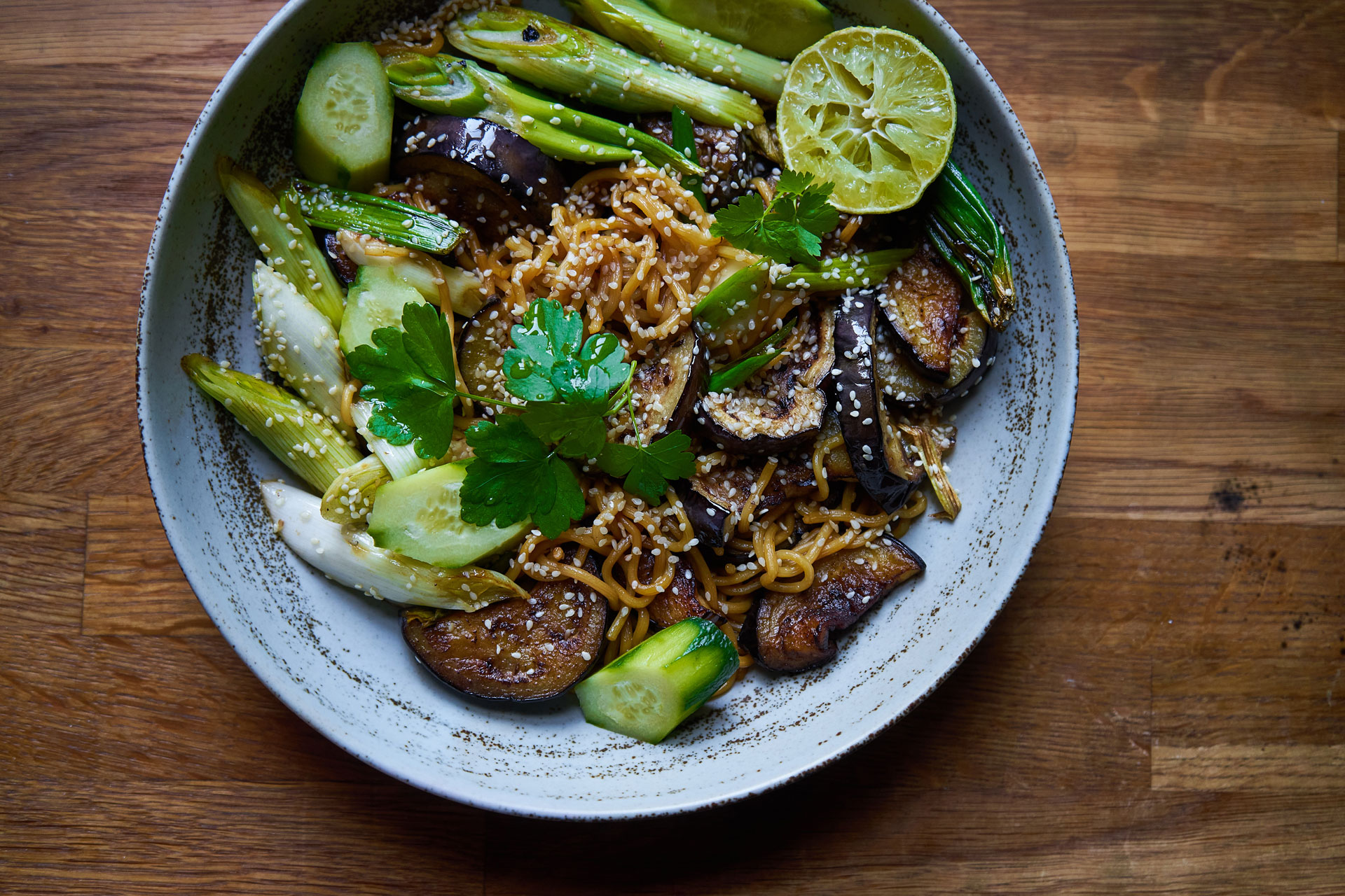 Aubergine stir fry