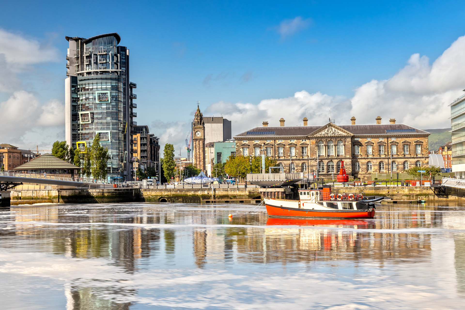 Long Exposure over the Lagan River over to the Custom House in Belfast, Northern Ireland
