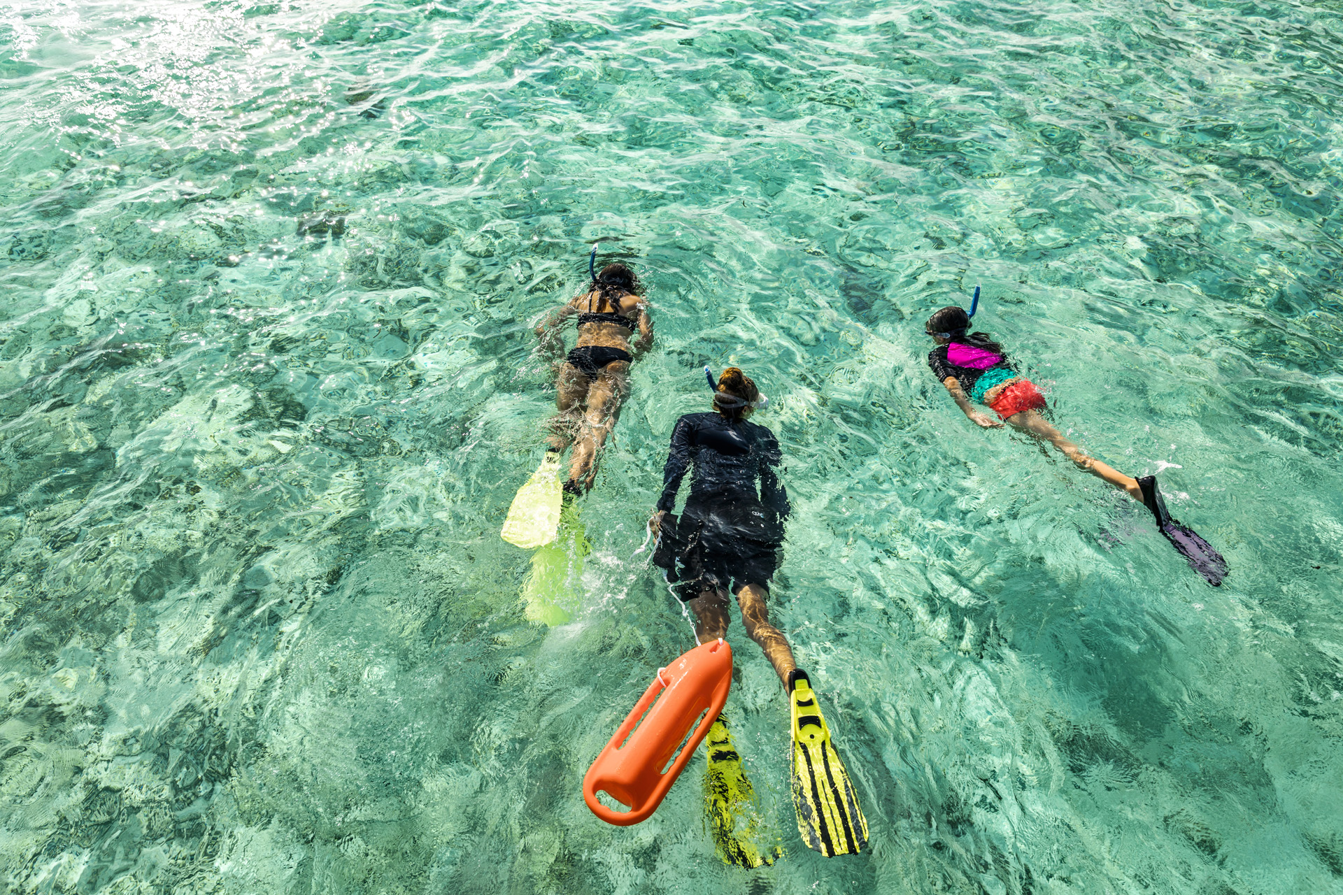 Family snorkeling at COMO Maalifushi