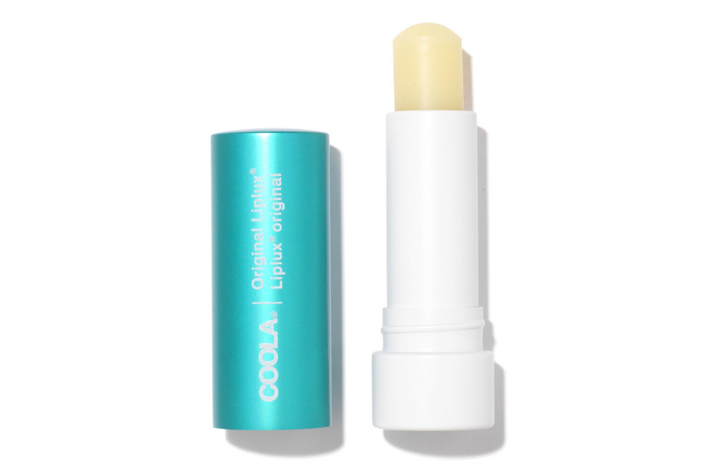 Lip balm stick with blue lid