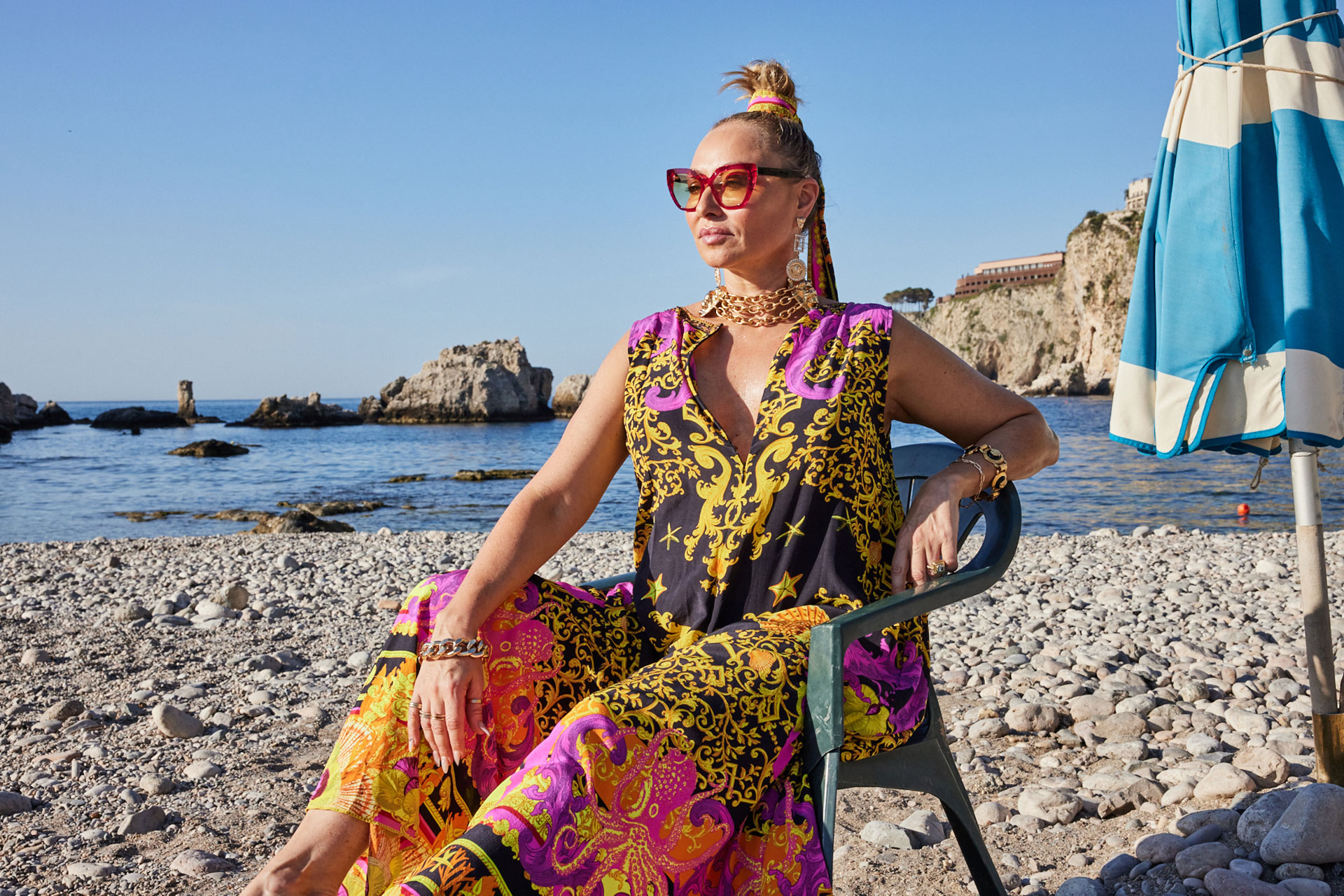 Camilla Frank sitting on beach