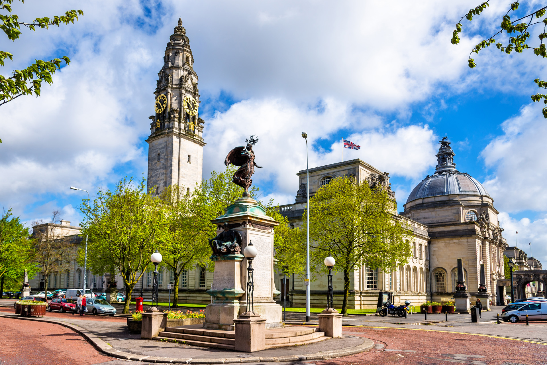 View of City Hall of Cardiff - Wales, Great Britain