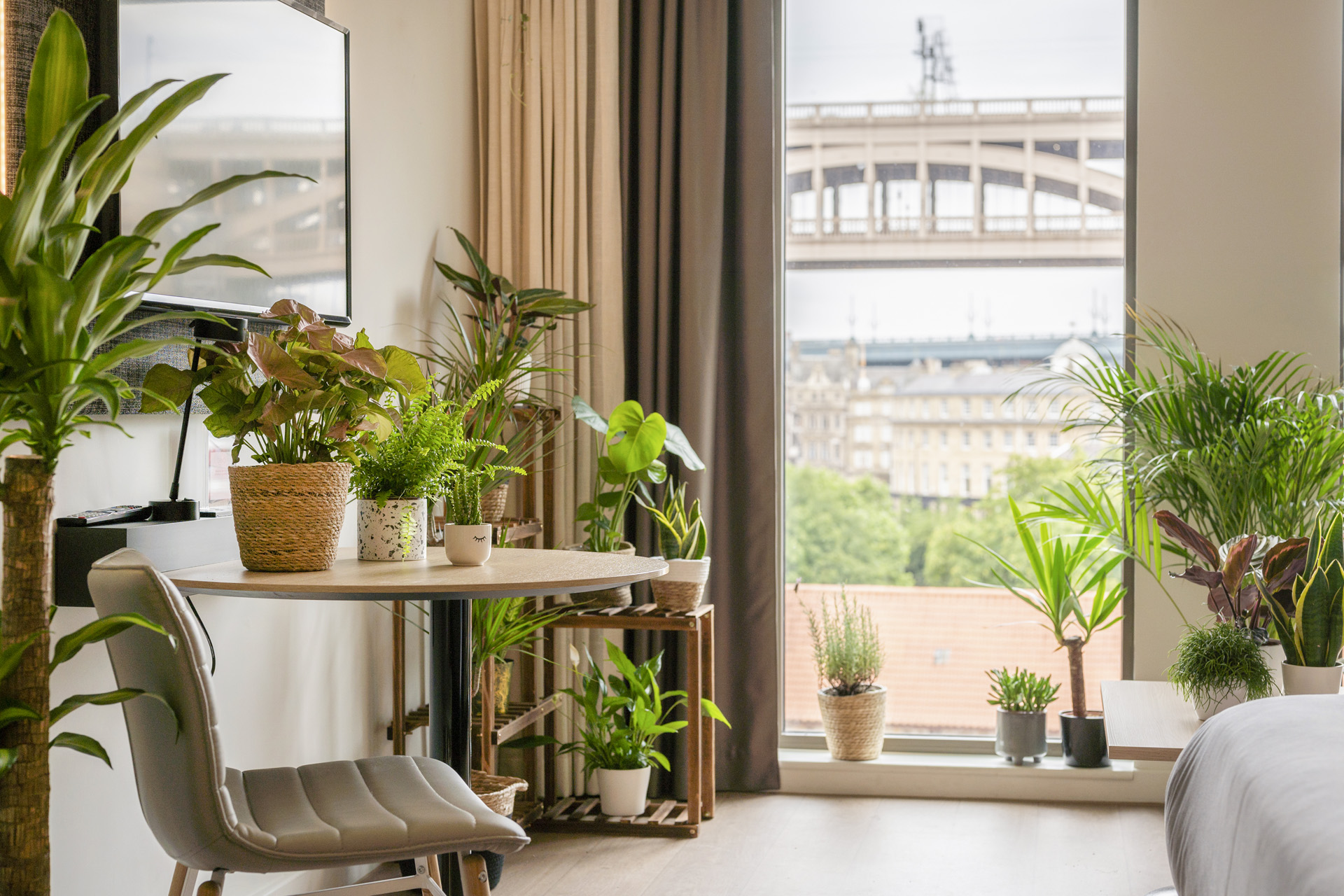 INNSiDE Botanical Bedroom with expansive window and plants