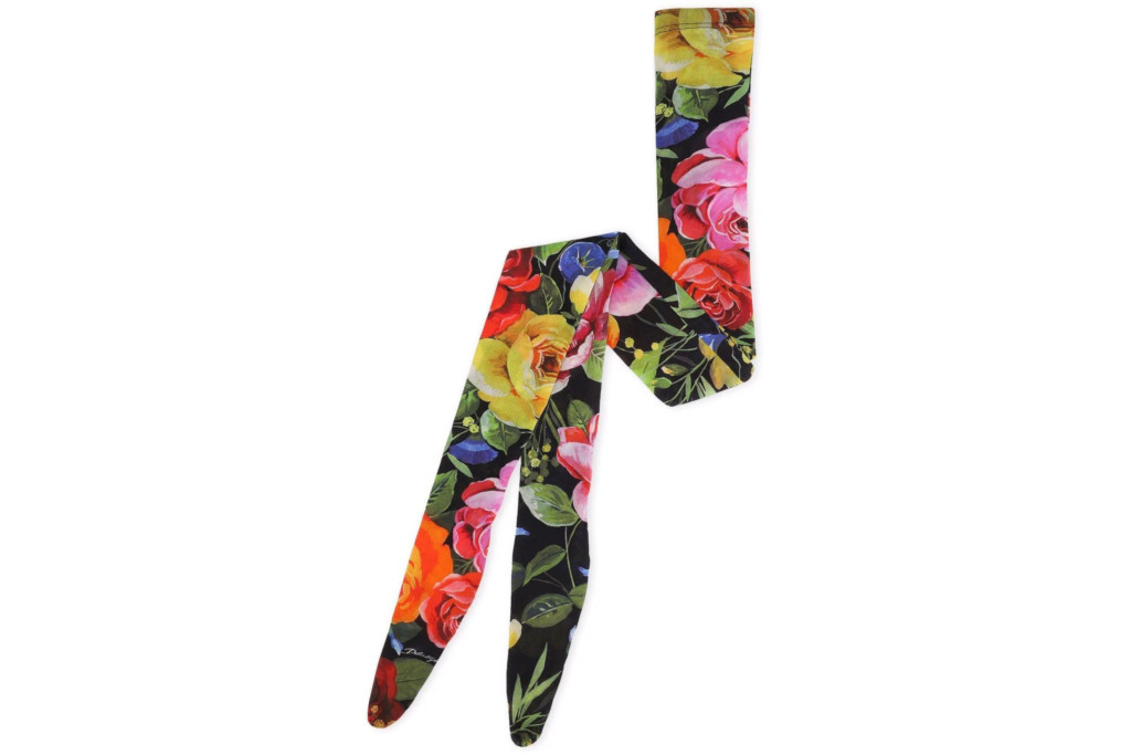 Floral print sheer tights