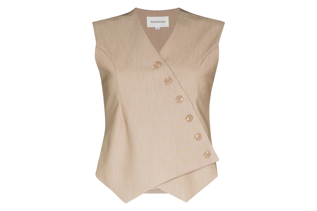 Tan assymetrical waistcoat