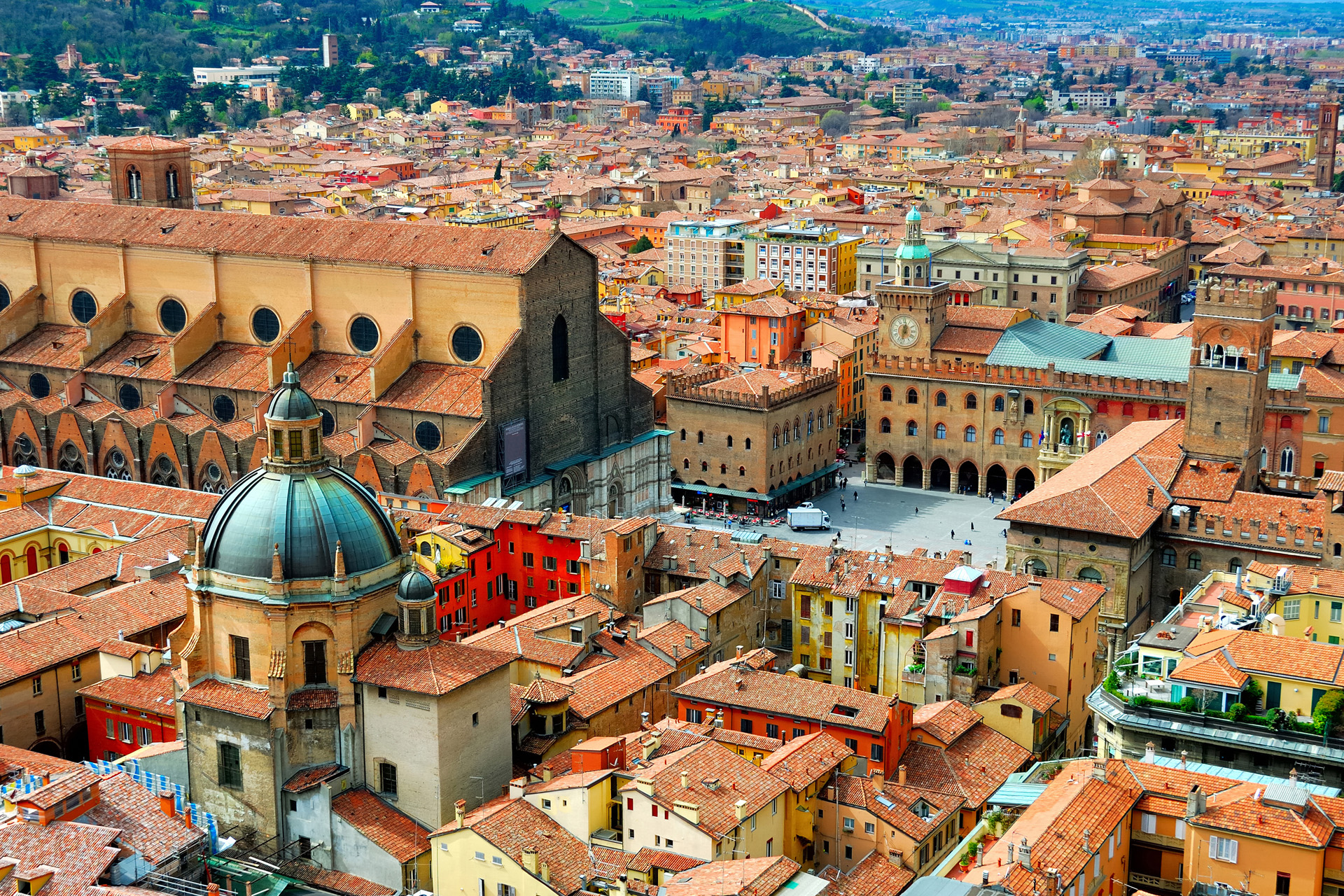 Italy, Bologna view from Asinelli tower.