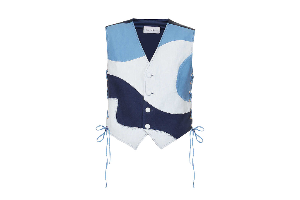 Multicoloured denim vest