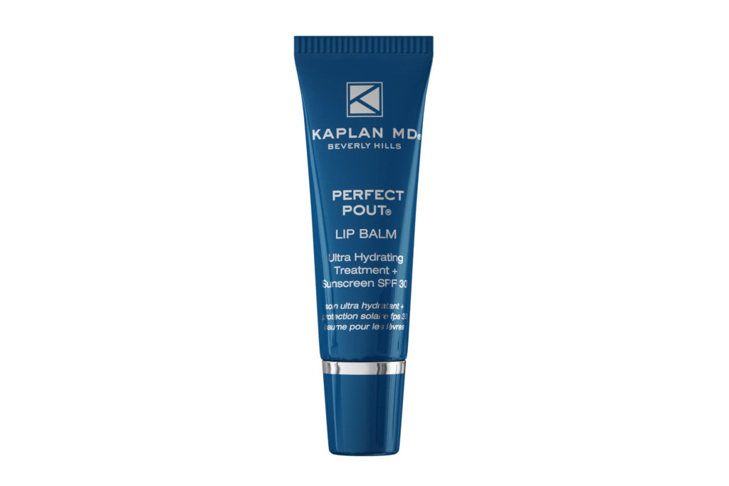 Blue tube of lip balm