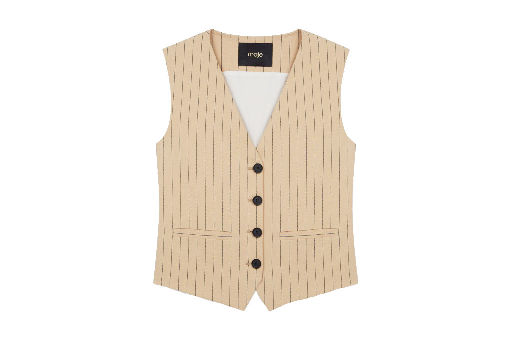 Striped beige waistcoat