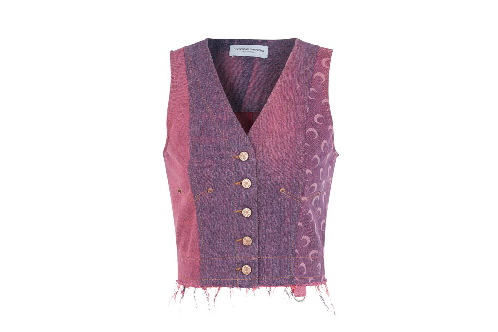 Pink denim vest