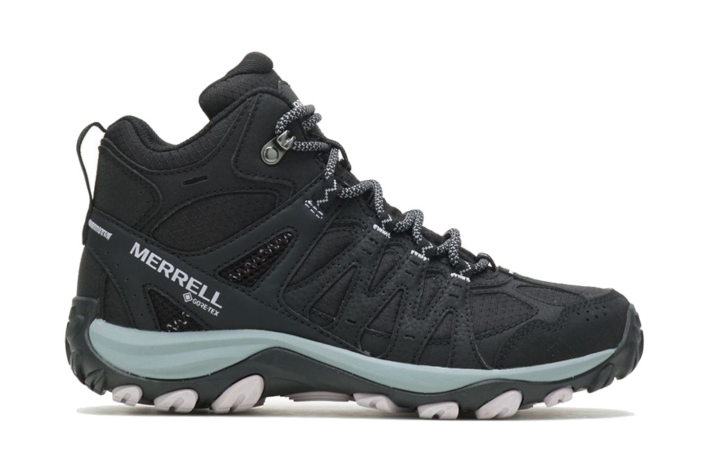 Black show with light blue trim