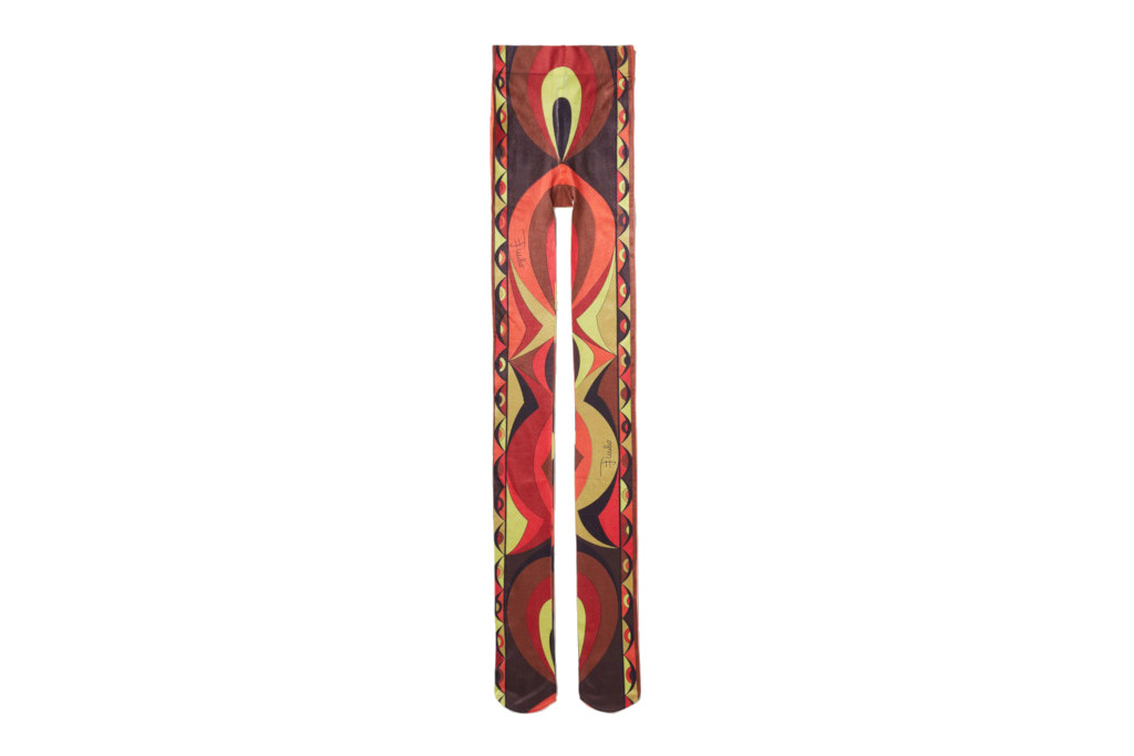 Red and orange print tights