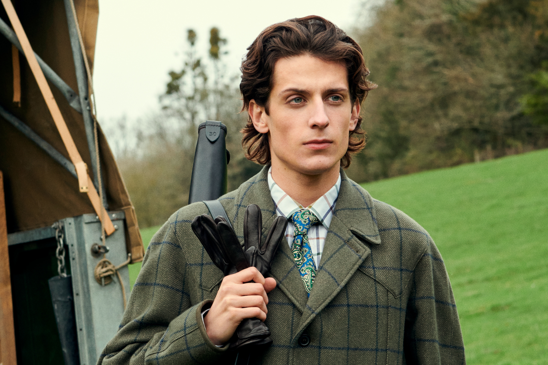 Man in countryside sports clothing