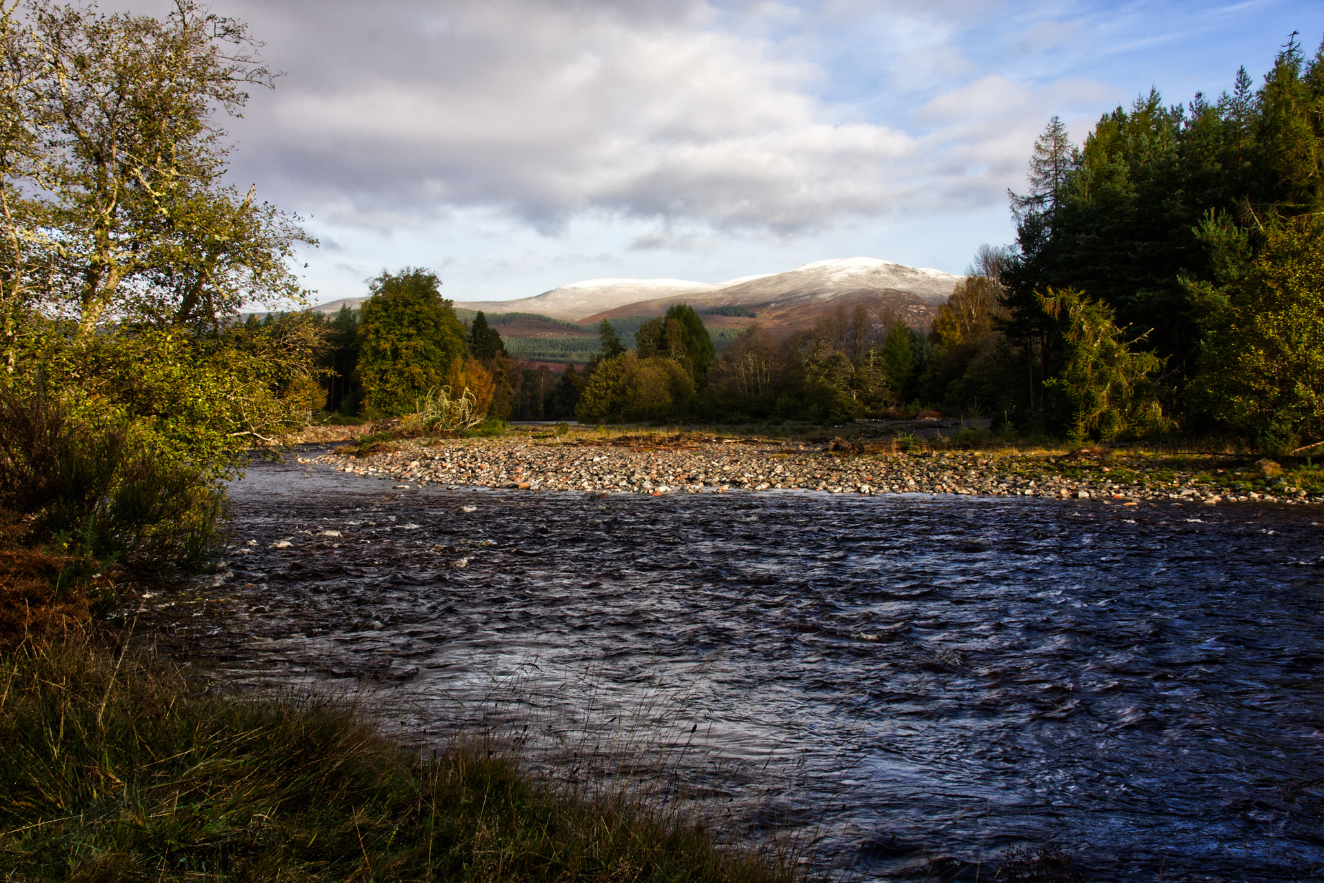 Badenoch, Scotland, UK - October 21, 2021: Lower Glen Feshie Sculpture Trail