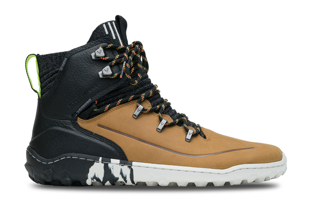 Brown and black walking boot