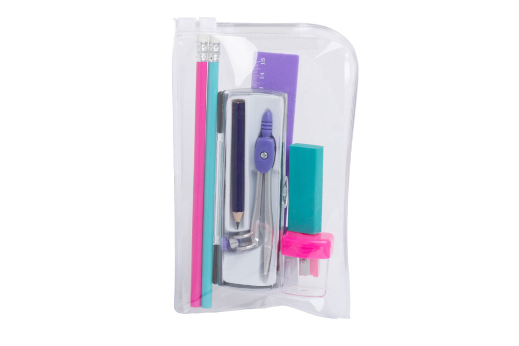 Brightly coloured stationery set