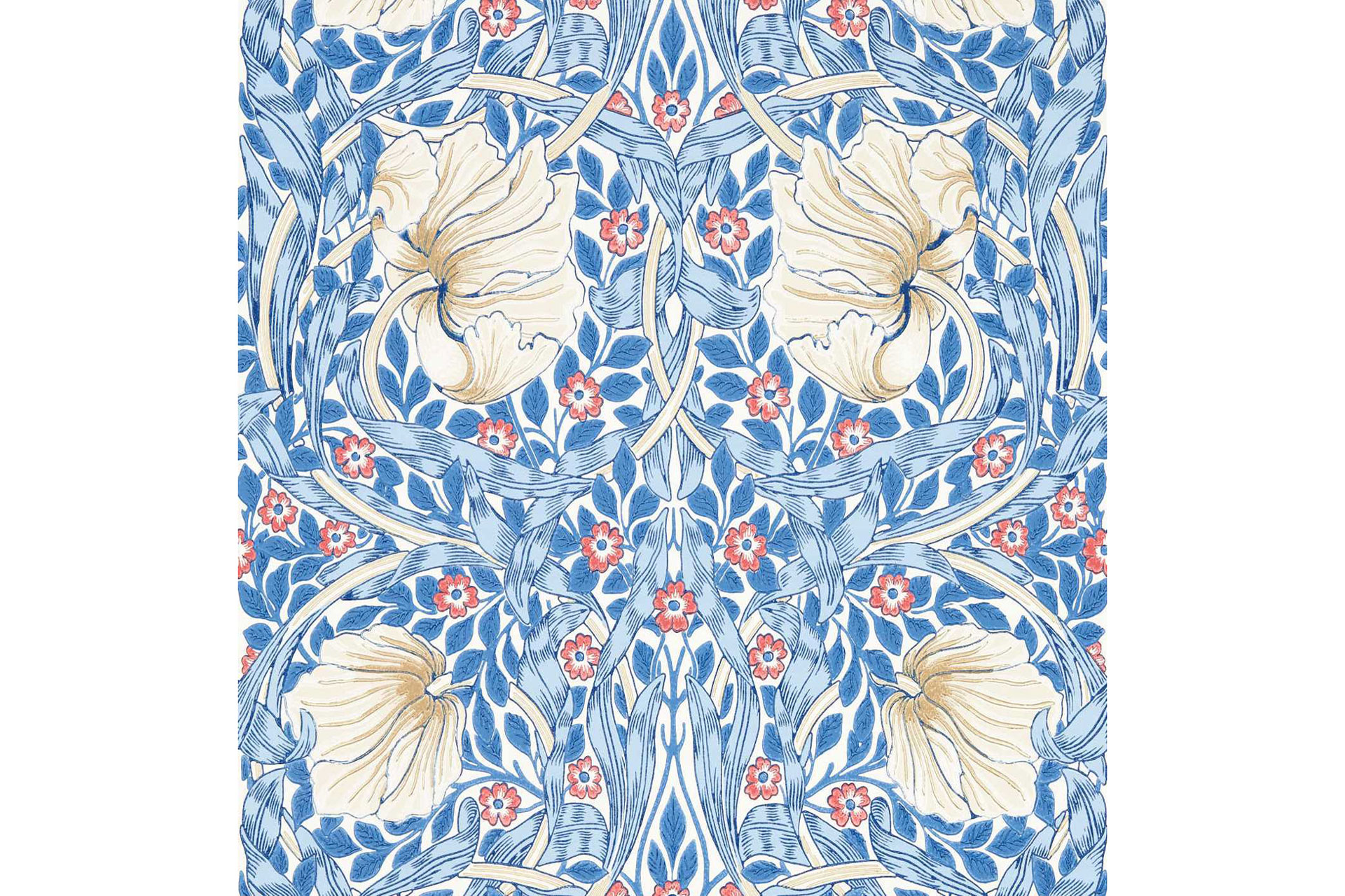 The Morris & Co Pimpernel Wallpaper in Blue