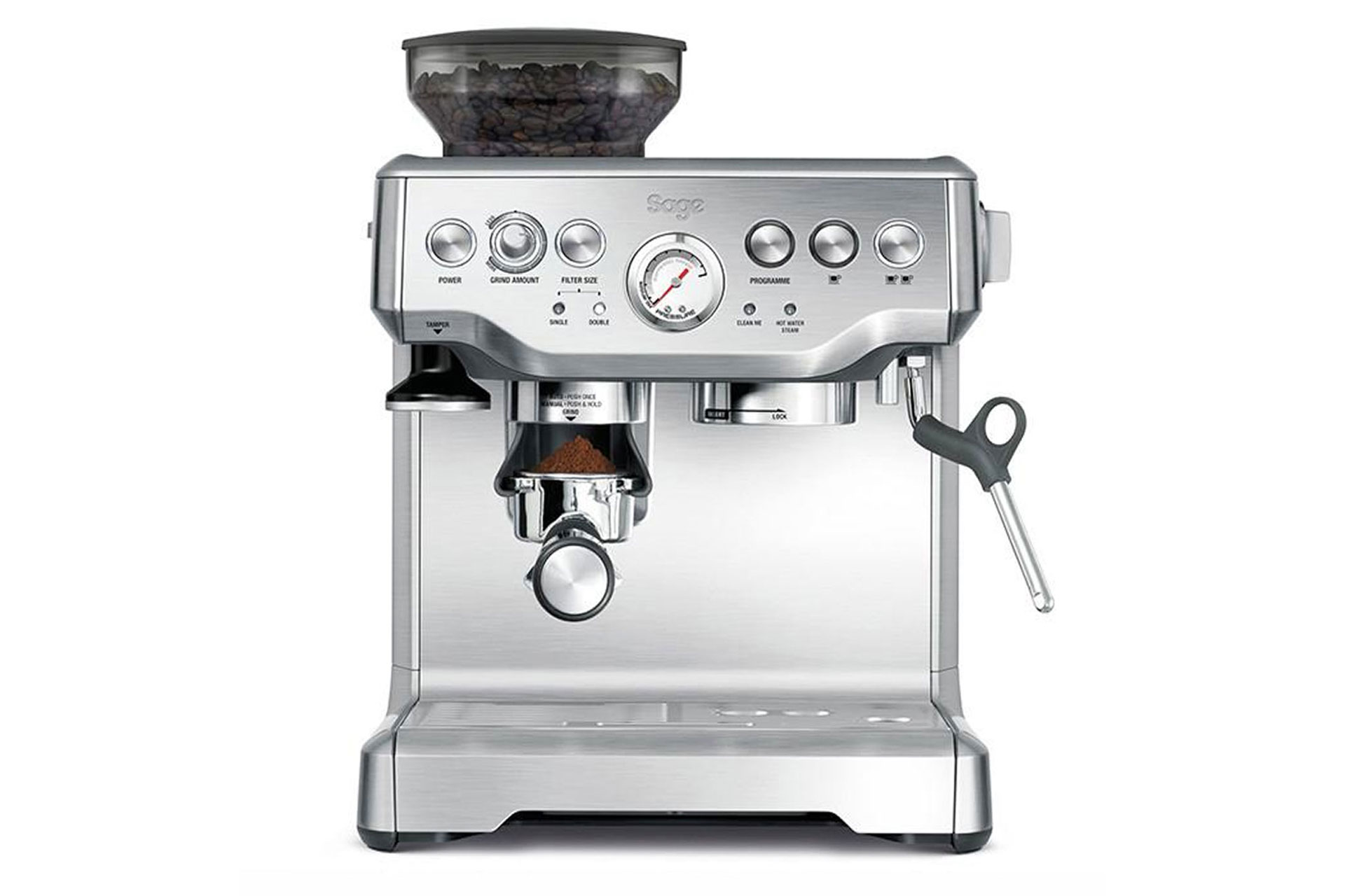 Sage Barista Express Bean-to-Cup Coffee Machine with Milk Jug, Stainless Steel