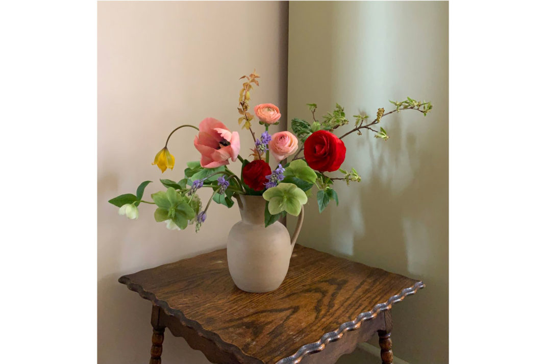 a bouuet of roses and wild flowers by Uncut Stems