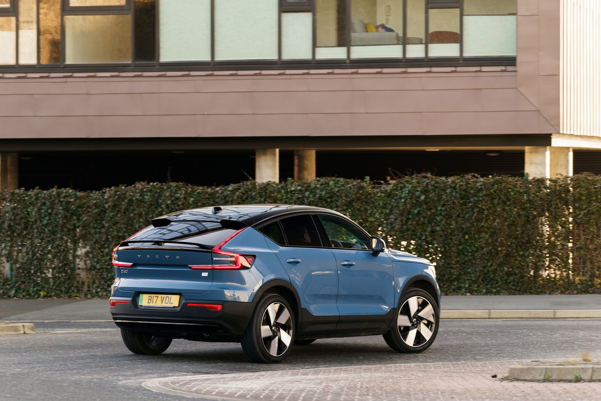 a rear view of the Volvo C40