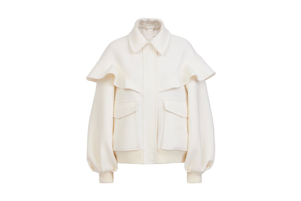 White ruffled jacket