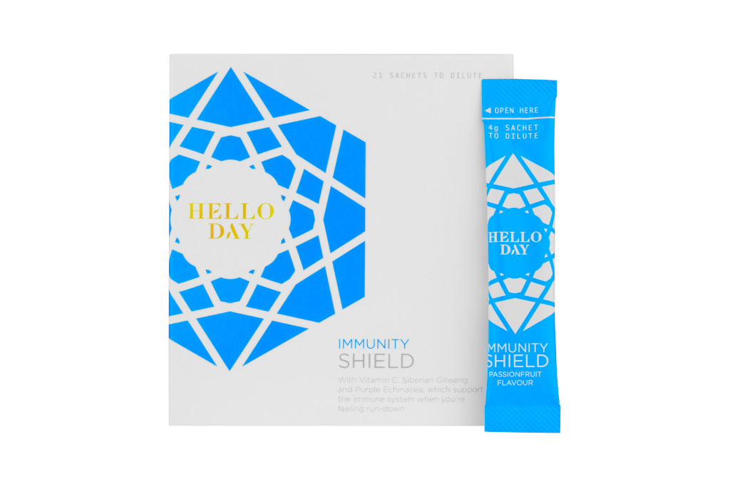 Box with sachets of immunity boosters