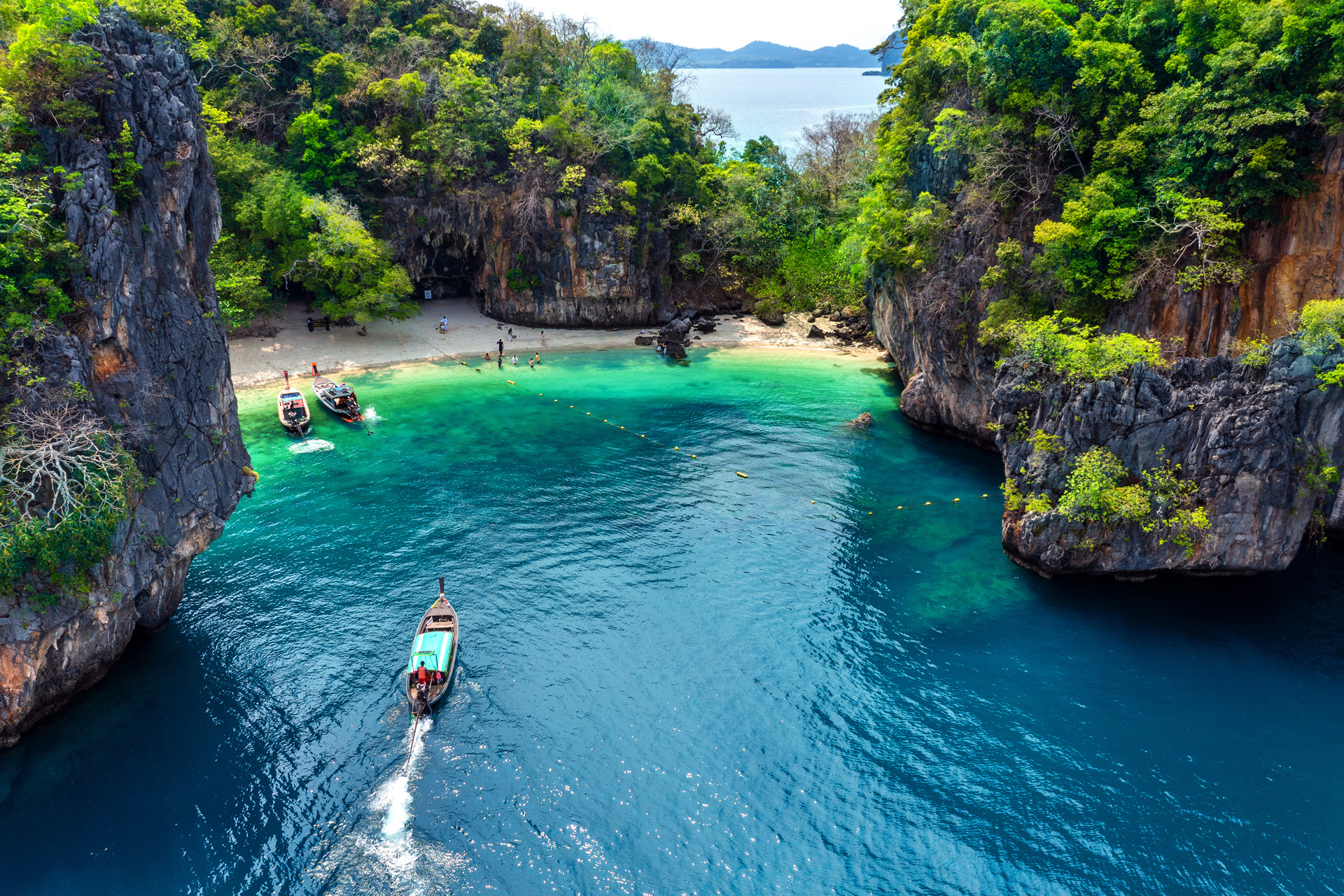 Aerial view of Lao Lading island in Krabi, Thailand.