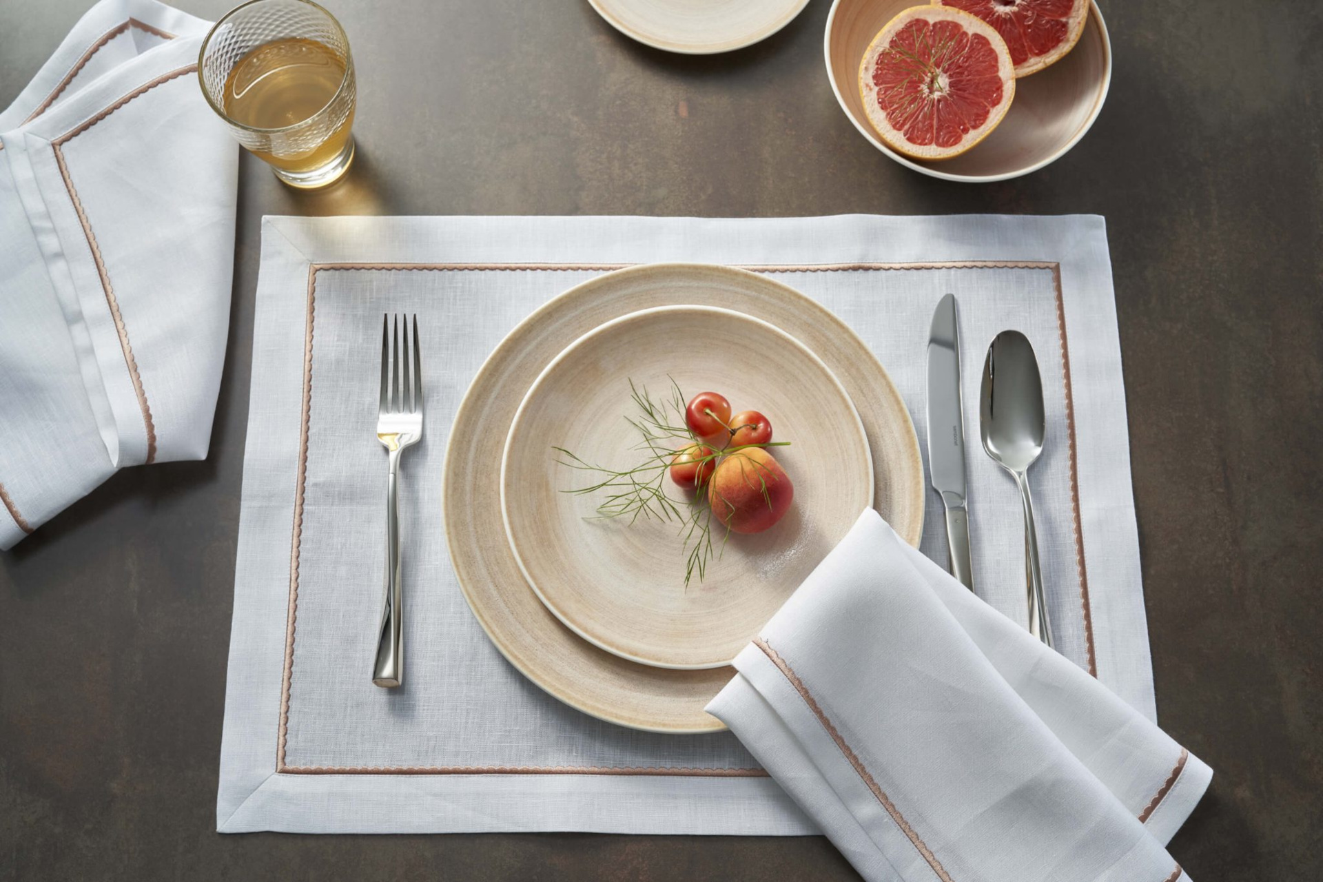 Placemat with linens