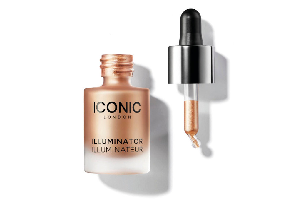 Bottle and dropper of bronze liquid