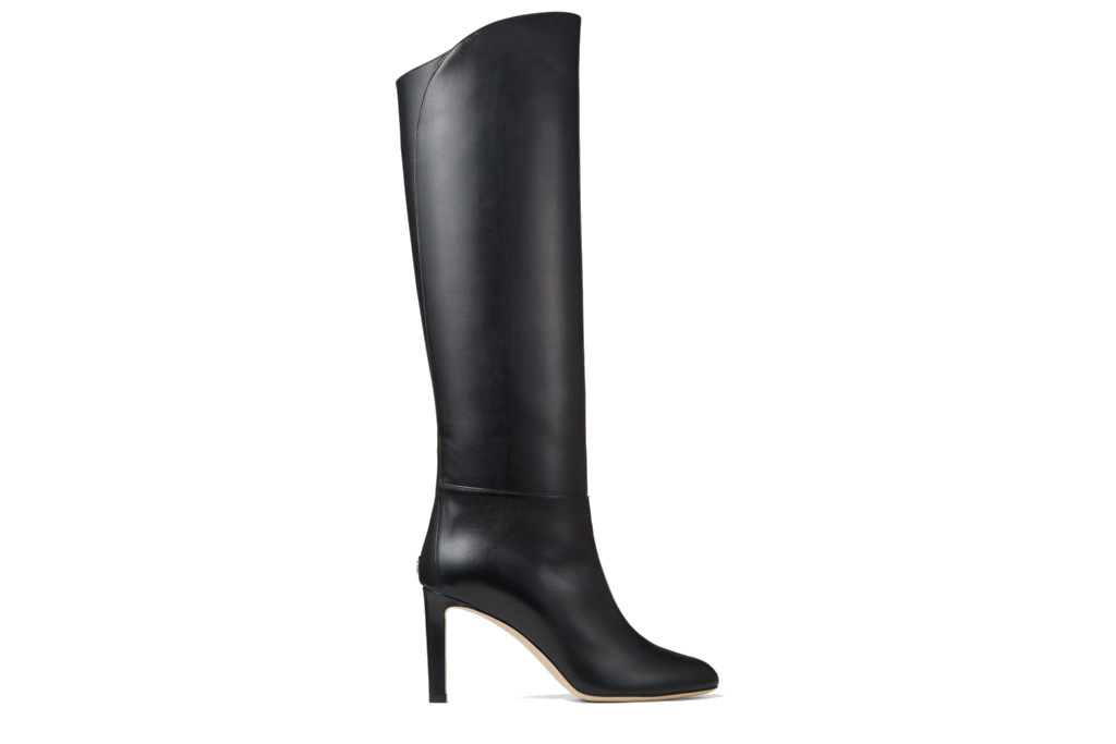 Black Calf Leather Knee-High Boots