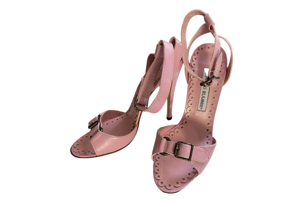Pink heel sandals