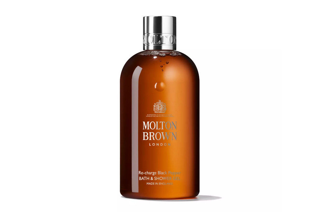 Brown bottle of body wash