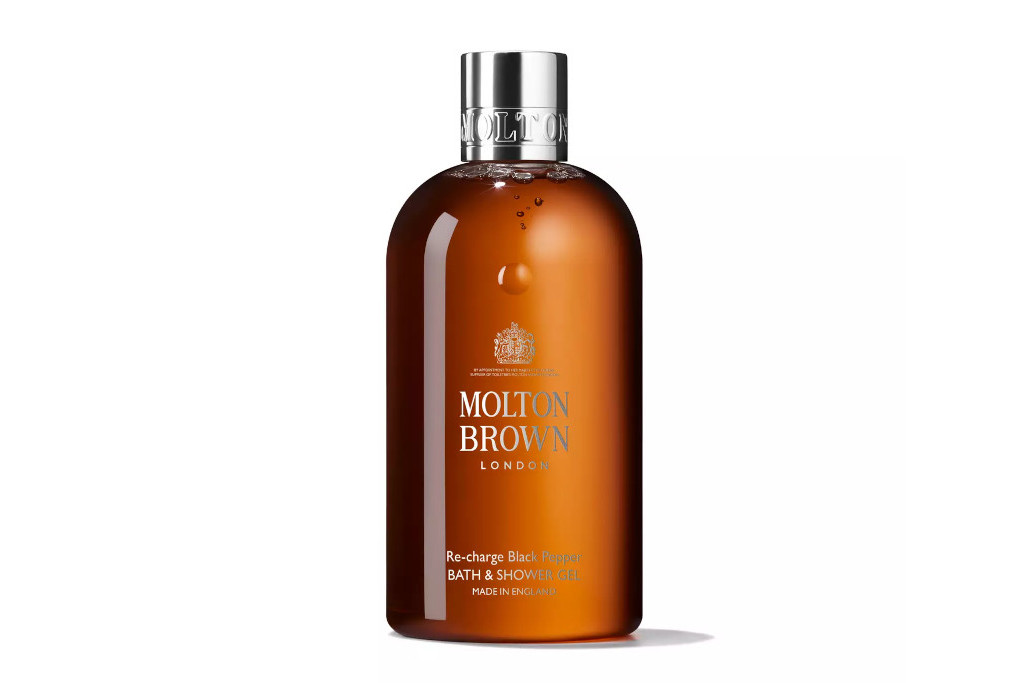 Brown bottle of body wash