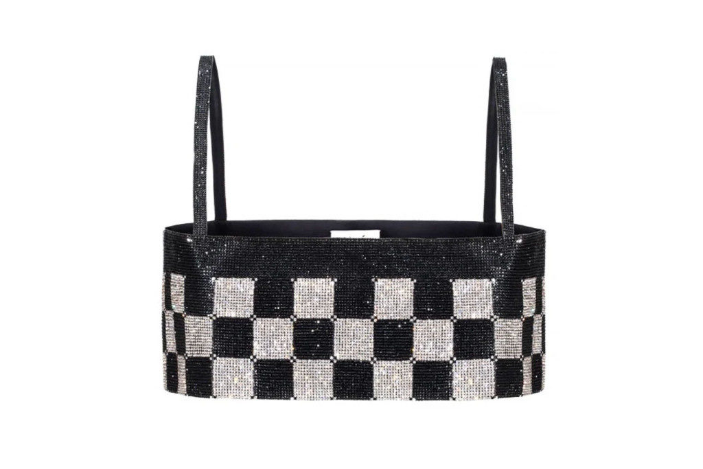 Black and white check crop top