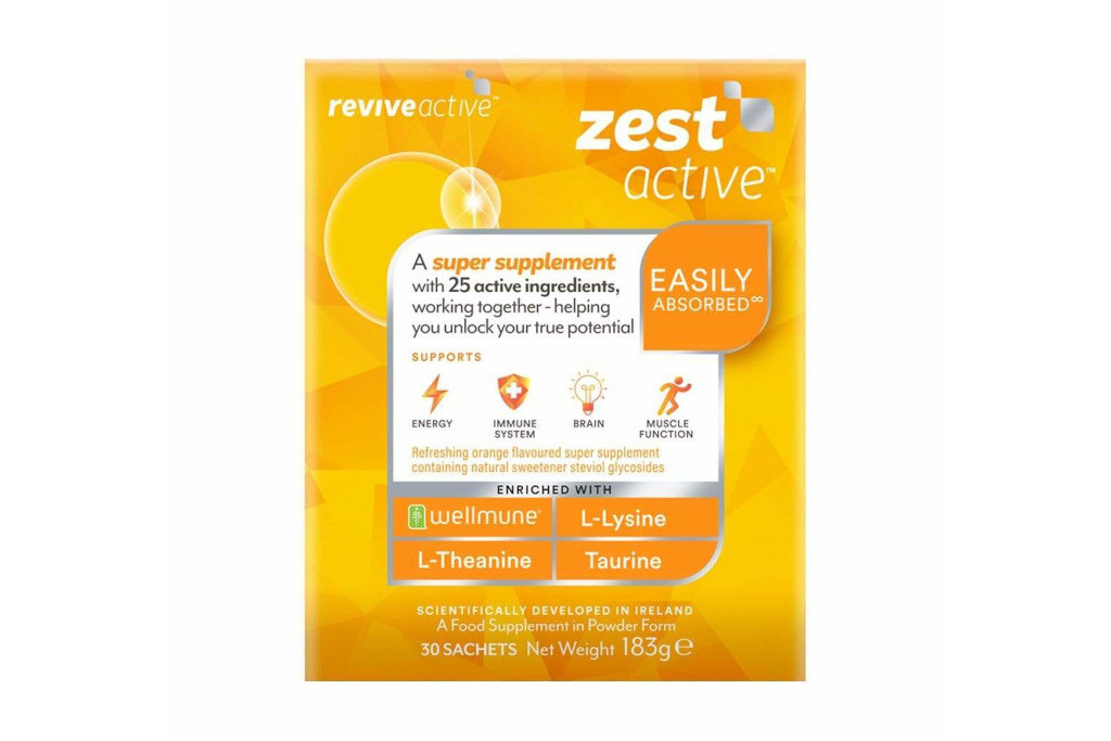 Orange box with sachets inside
