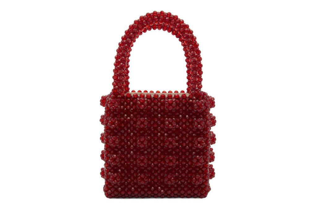 Red beaded bag