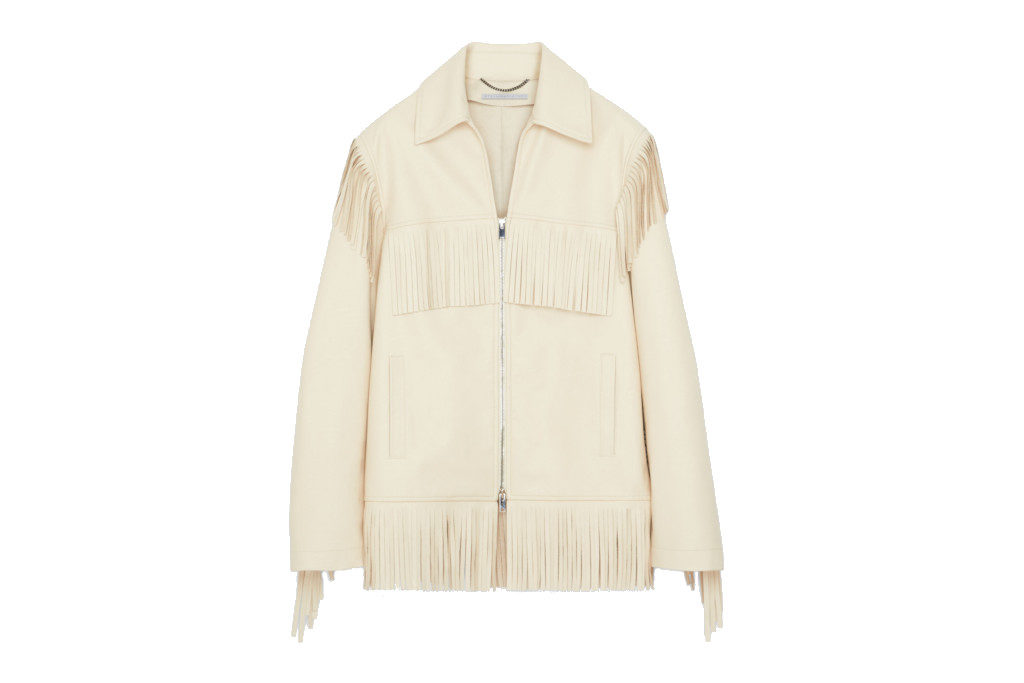 Oat coloured fringe jacket