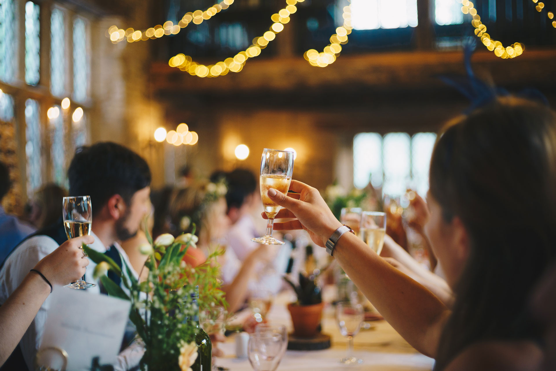 Toasting at a wedding