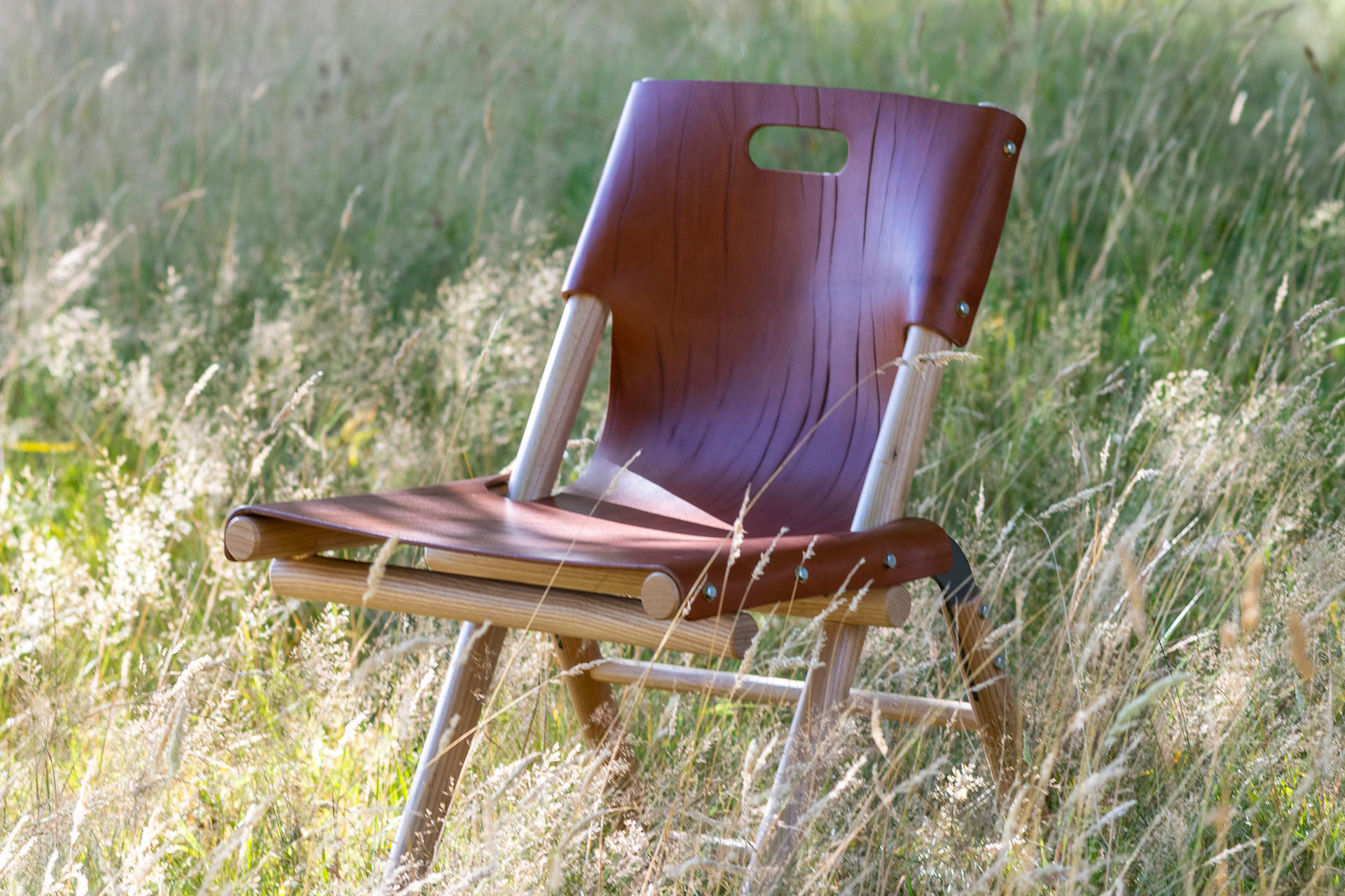 a leather chair by the bill amberg studio x knepp estate