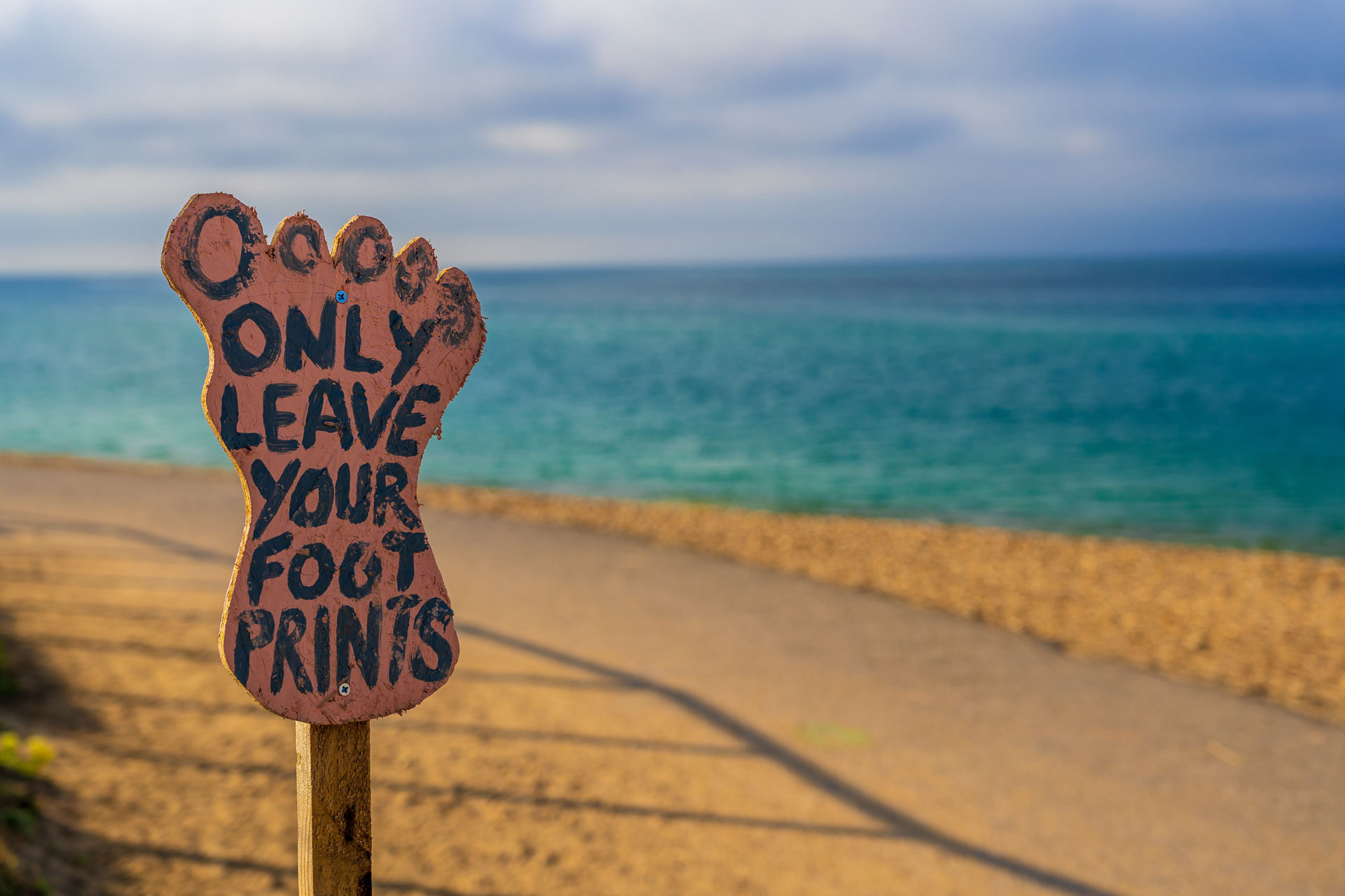 Footprint on a beach
