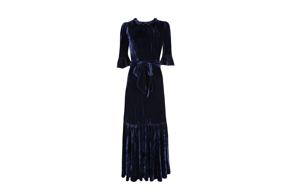 Navy velvet dress