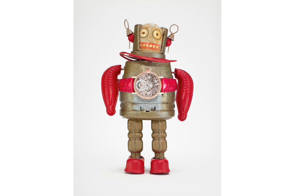 Red Robot with a watch
