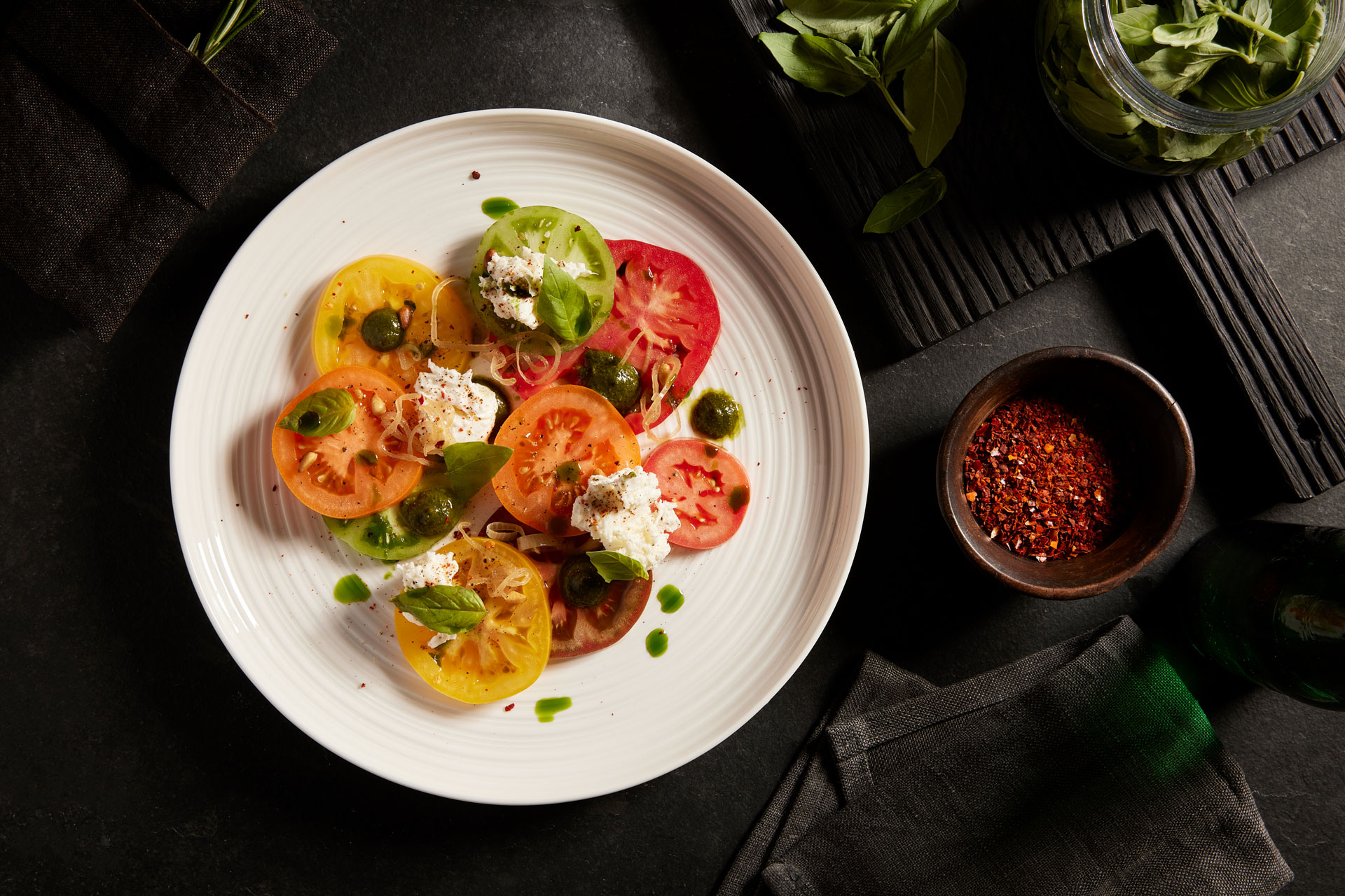 Heirloom tomatoes at Sparrow Mayfair