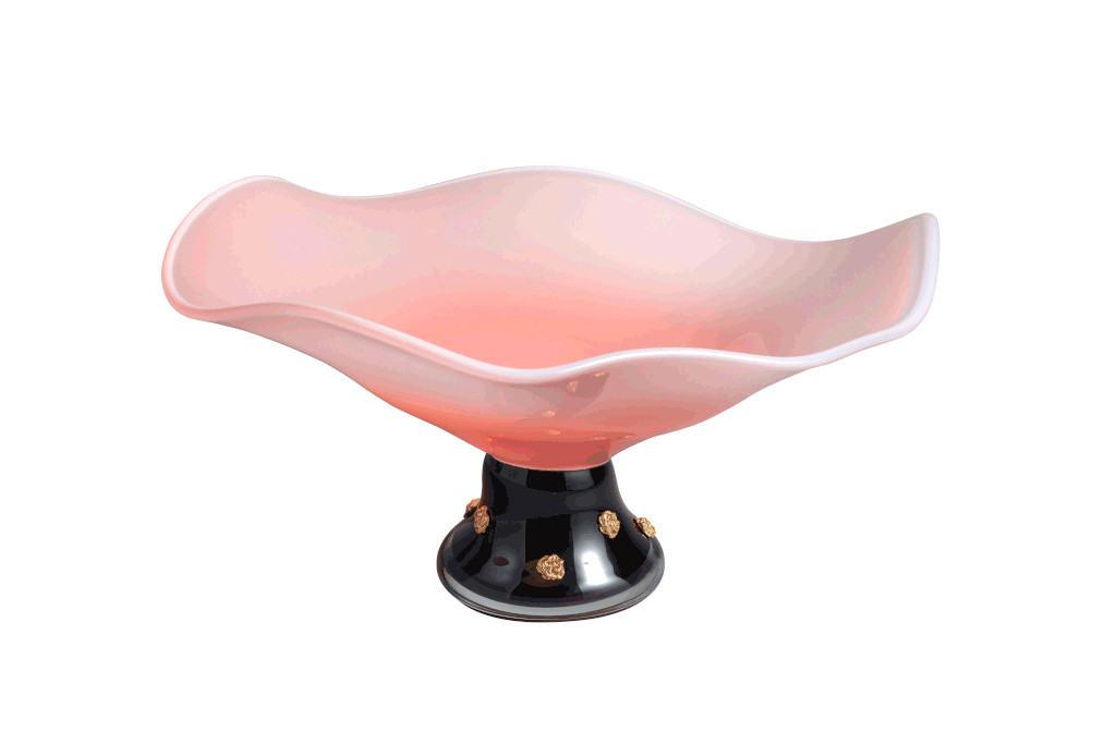 Pink glass dish