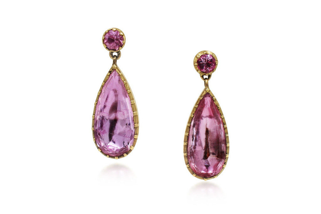 Purple drop earrings